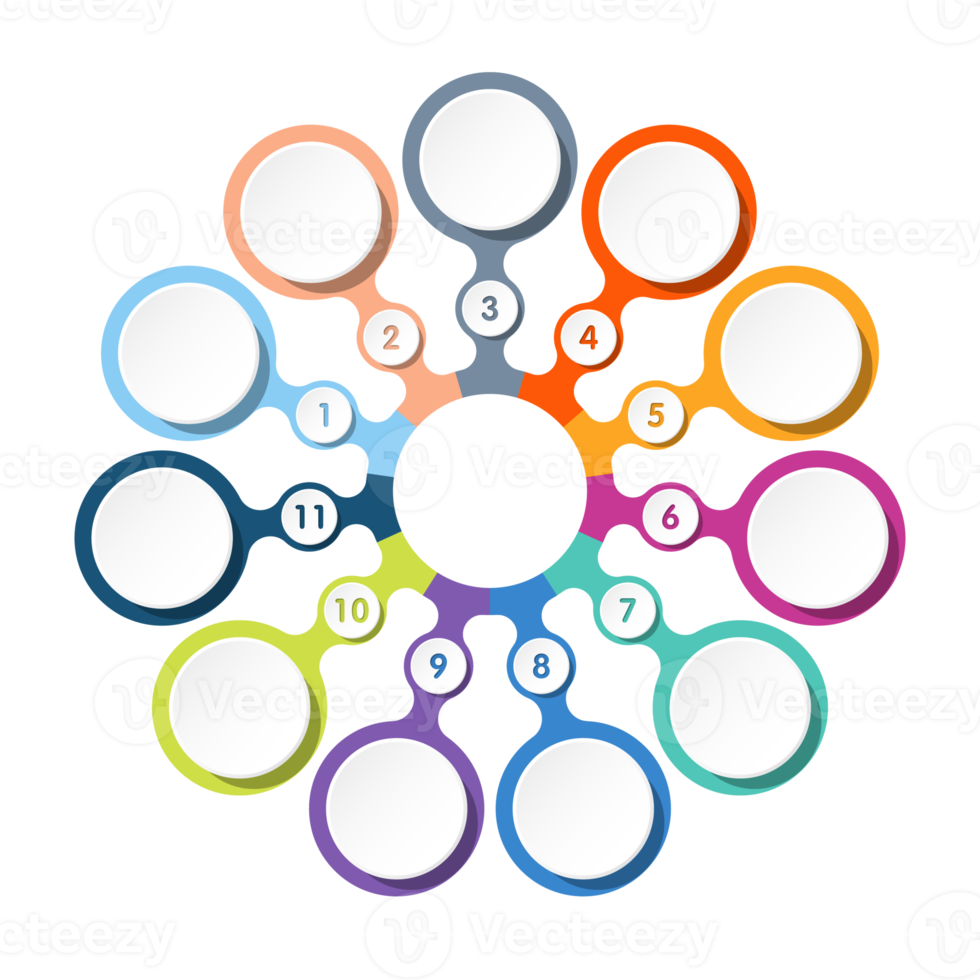 Infographic with 11 steps, process or options. png