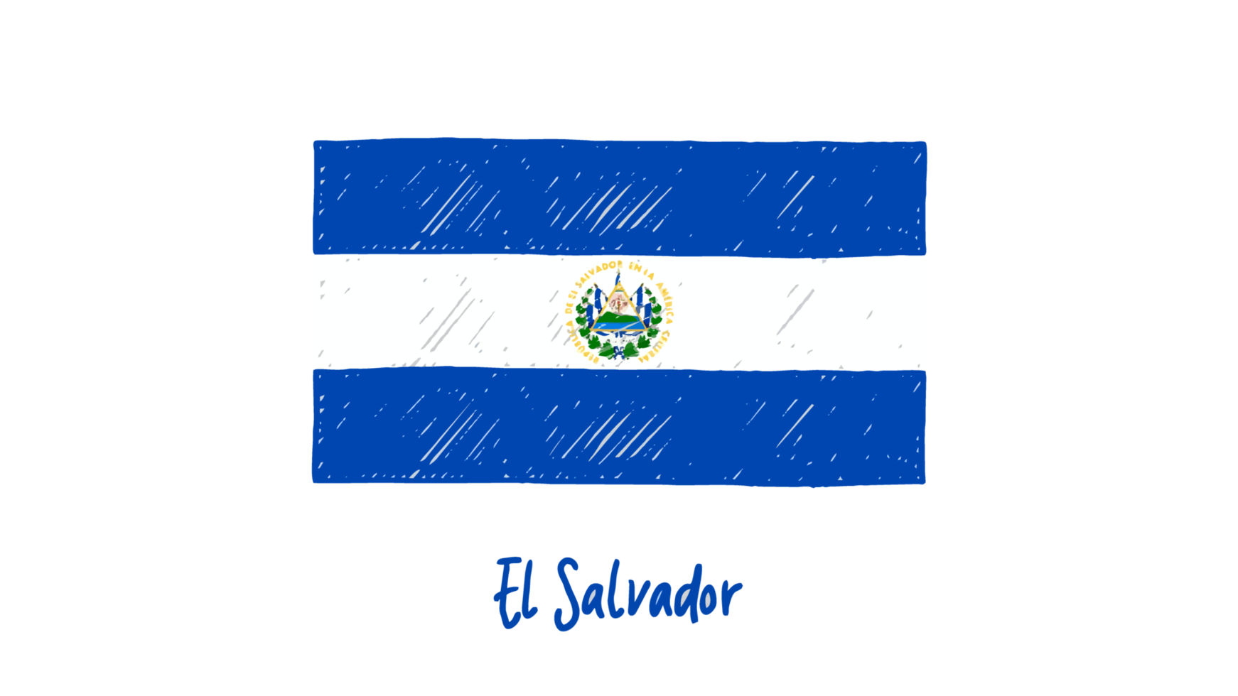 Free dibujo a lápiz de la bandera nacional de el salvador con fondo  transparente 18982420 PNG with Transparent Background
