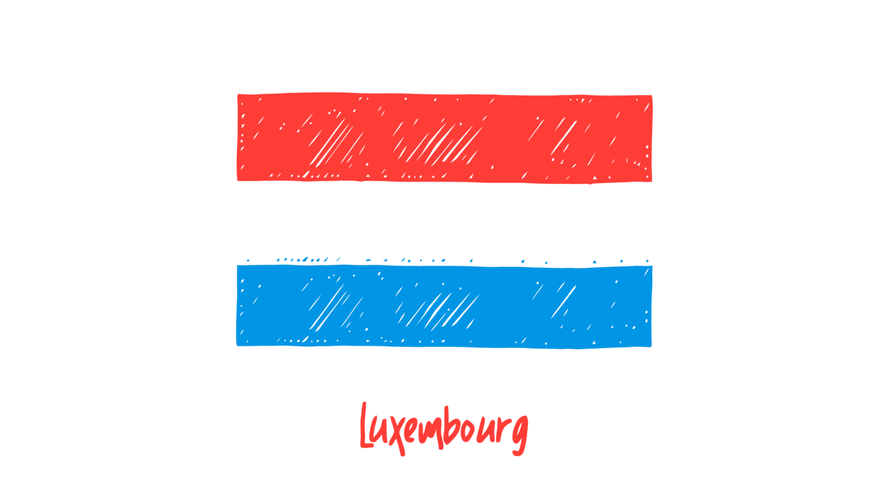 Luxembourg National Flag Pencil Color Sketch with Transparent Background png