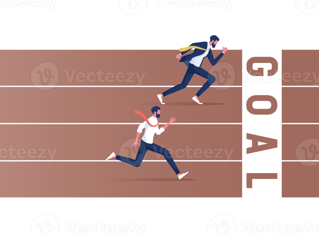Business race. Businessmen running down track. Competition concept. Winning strategy png