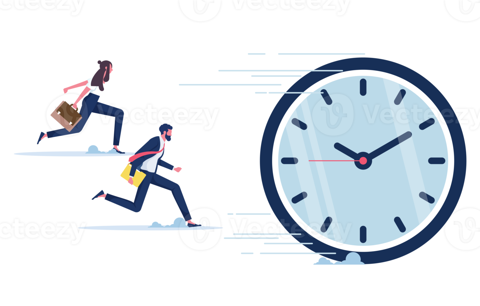 lopp mot tid. en grupp av människor jagade de klocka png