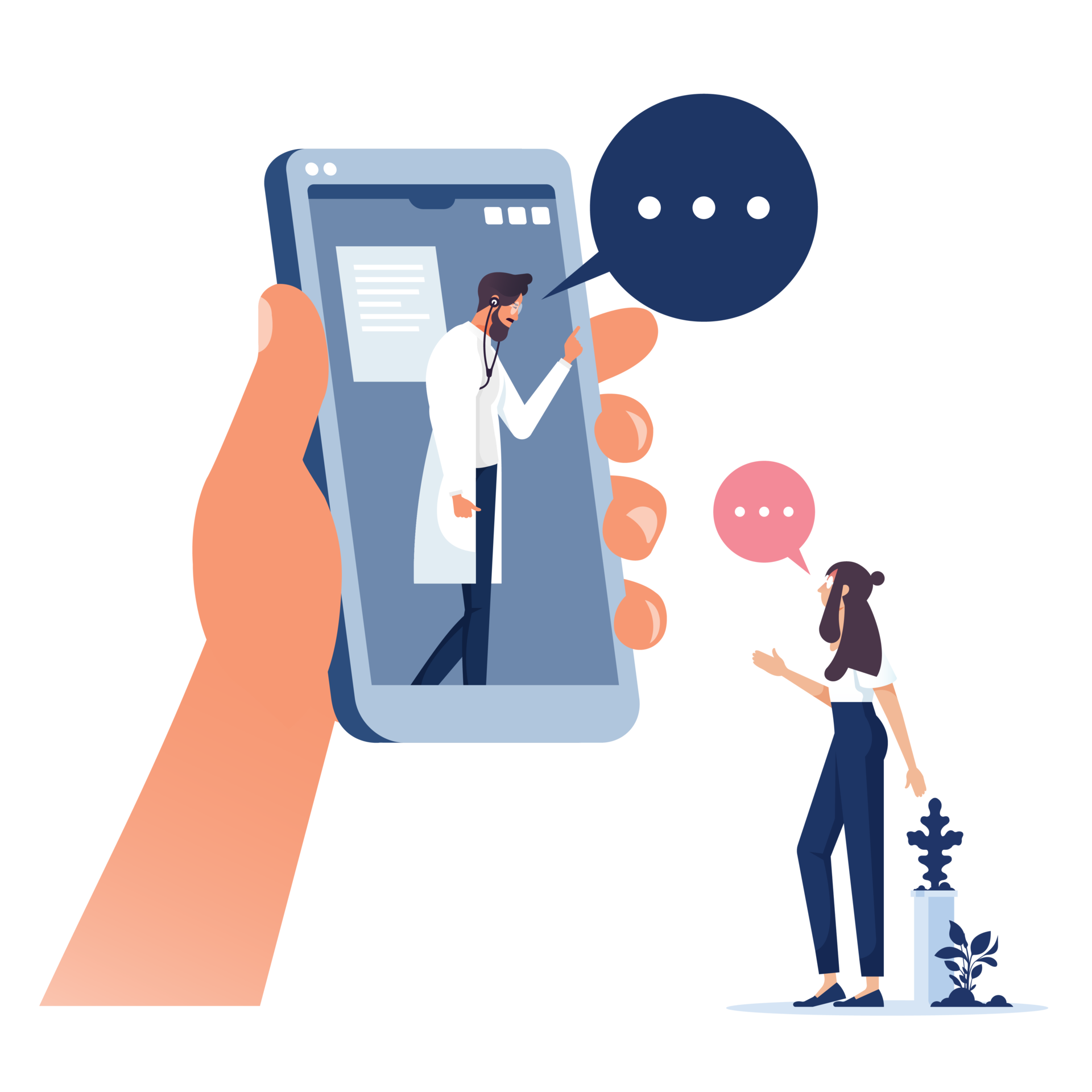 Online doctor consultation via your smartphone concept 18982567 PNG