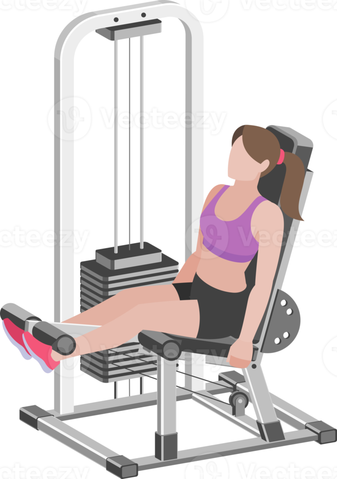 woman workout exercise machine png