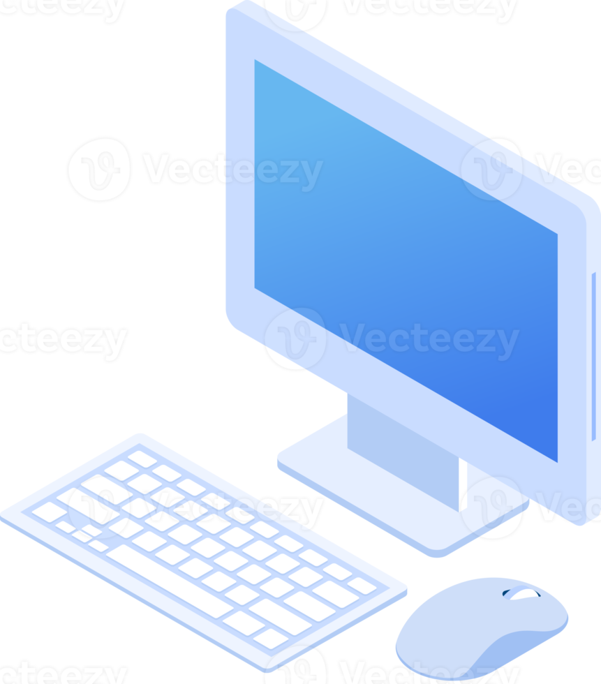 computer isometrico colore png