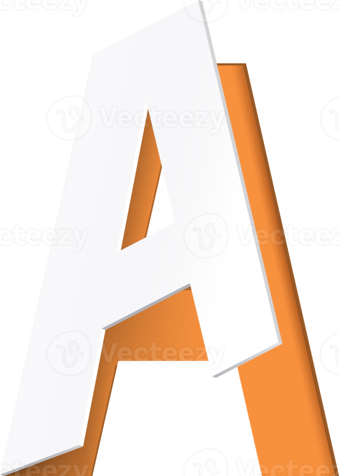 alfabeto de fonte de corte de papel png