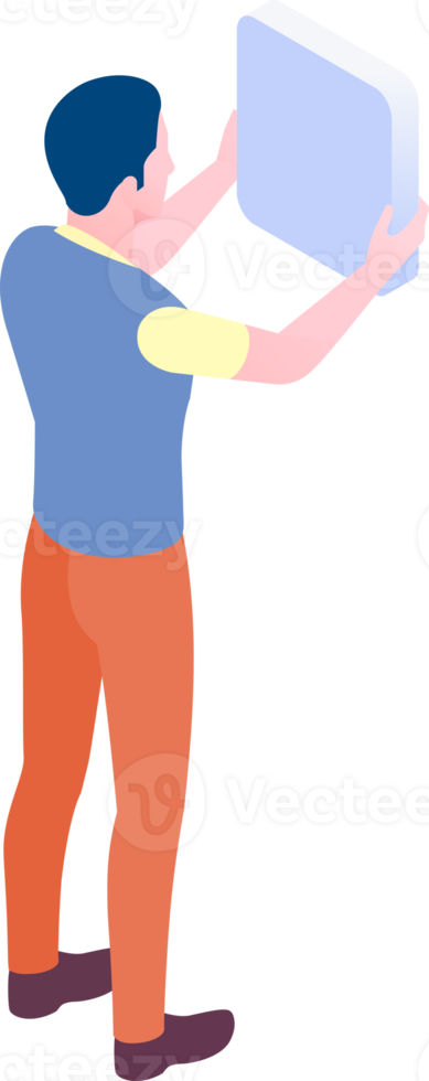 uomo giocare App isometrico png