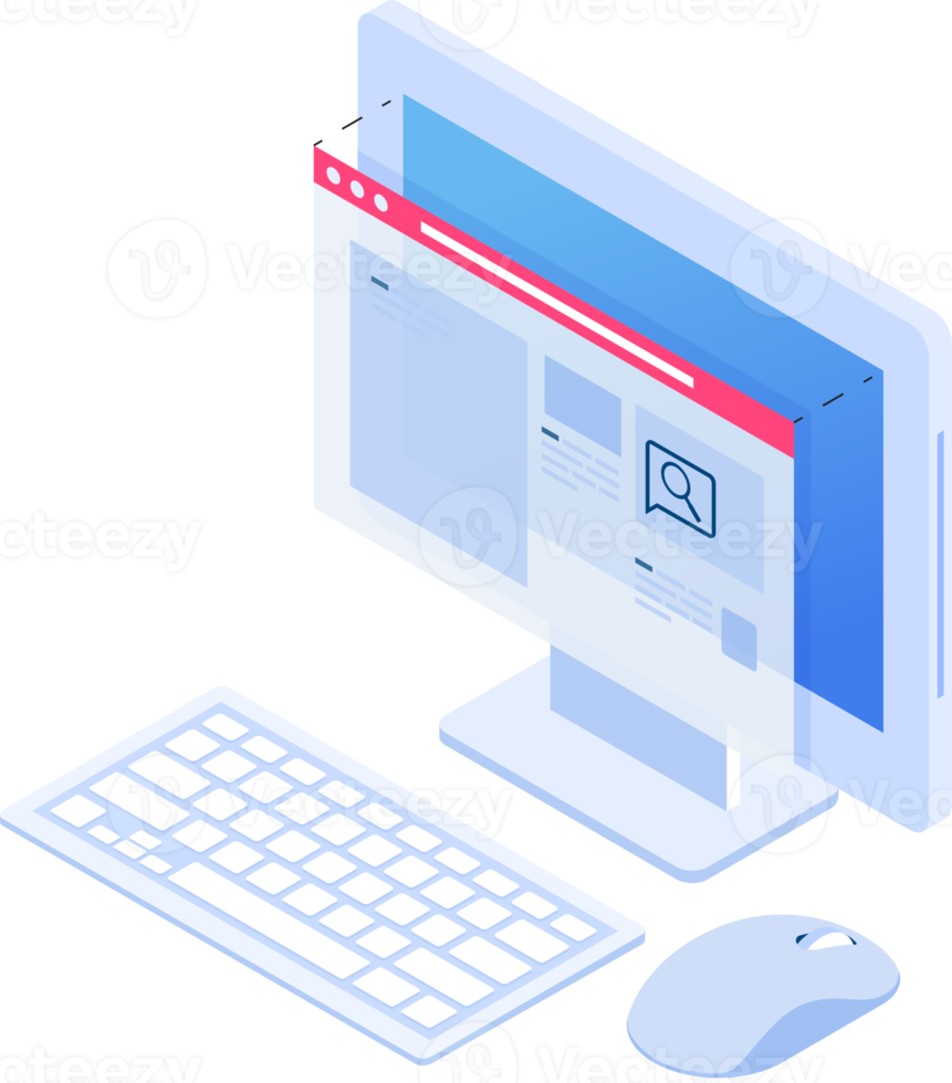 Computer isometric color png