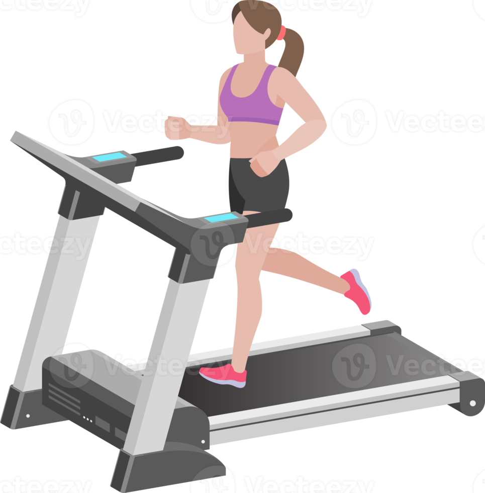 woman exercise running machine png