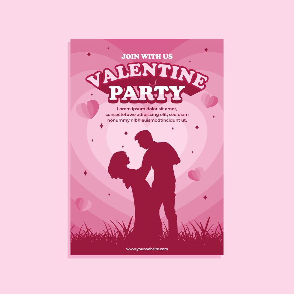Flat vertical poster template for valentines day celebration 18984149