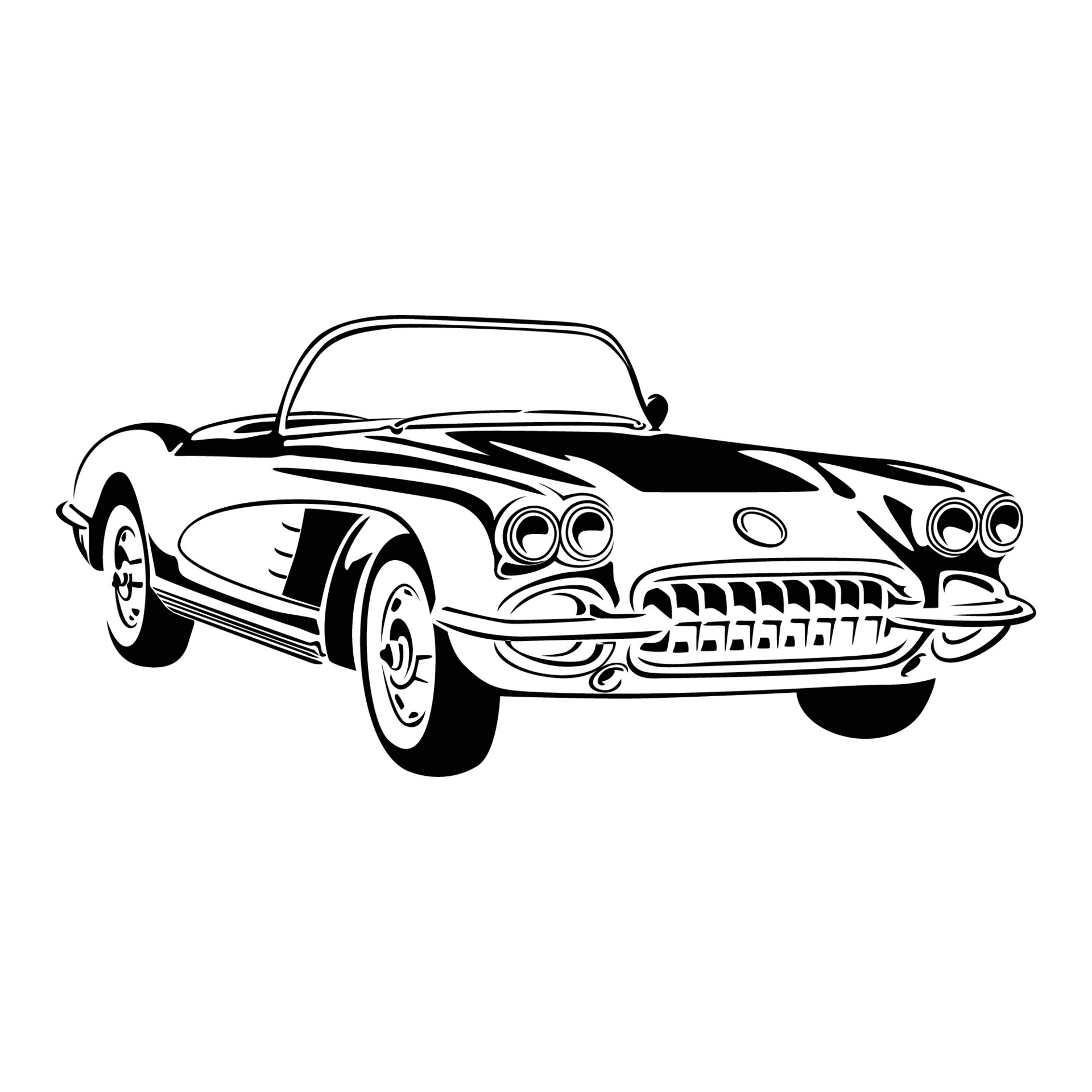 vintage car silhouette design. retro automobile icon, sign and