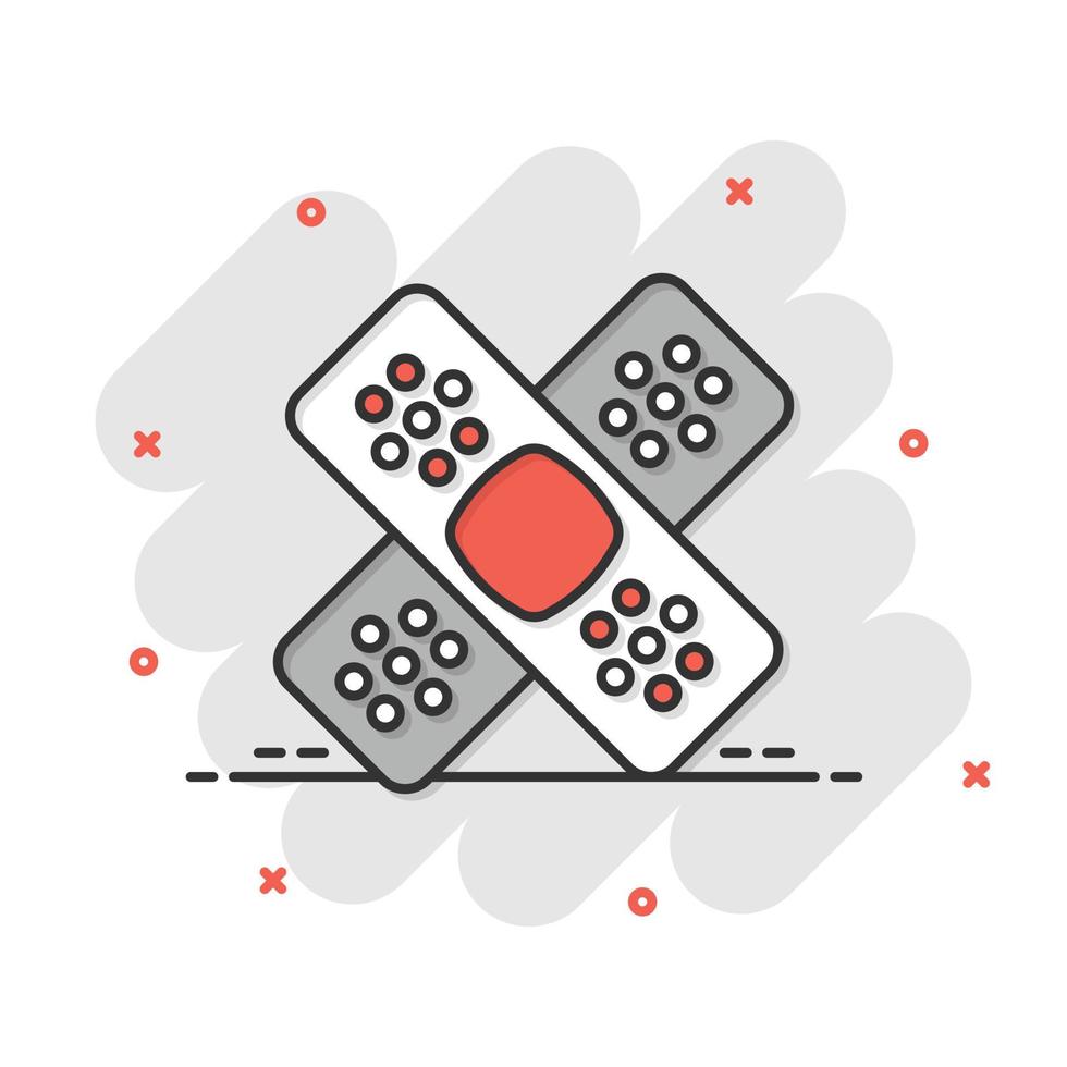 Bandage icon in flat style. Plaster vector illustration on white isolated background. First aid kit business concept.