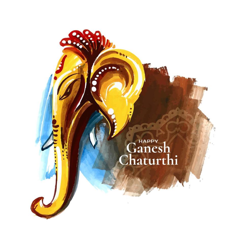 Happy Ganesh Chaturthi religious festival background design vector