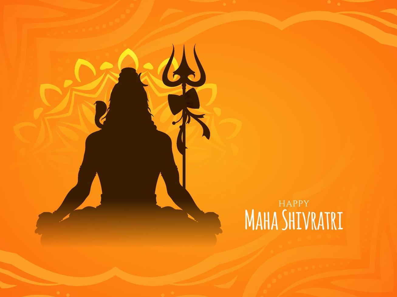 Traditional Maha Shivratri Indian lord Shiva worship festival card vector