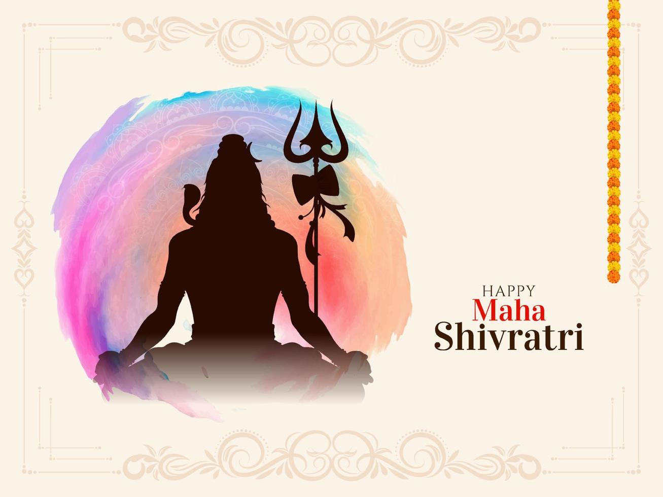 hermoso fondo del festival cultural indio maha shivratri vector