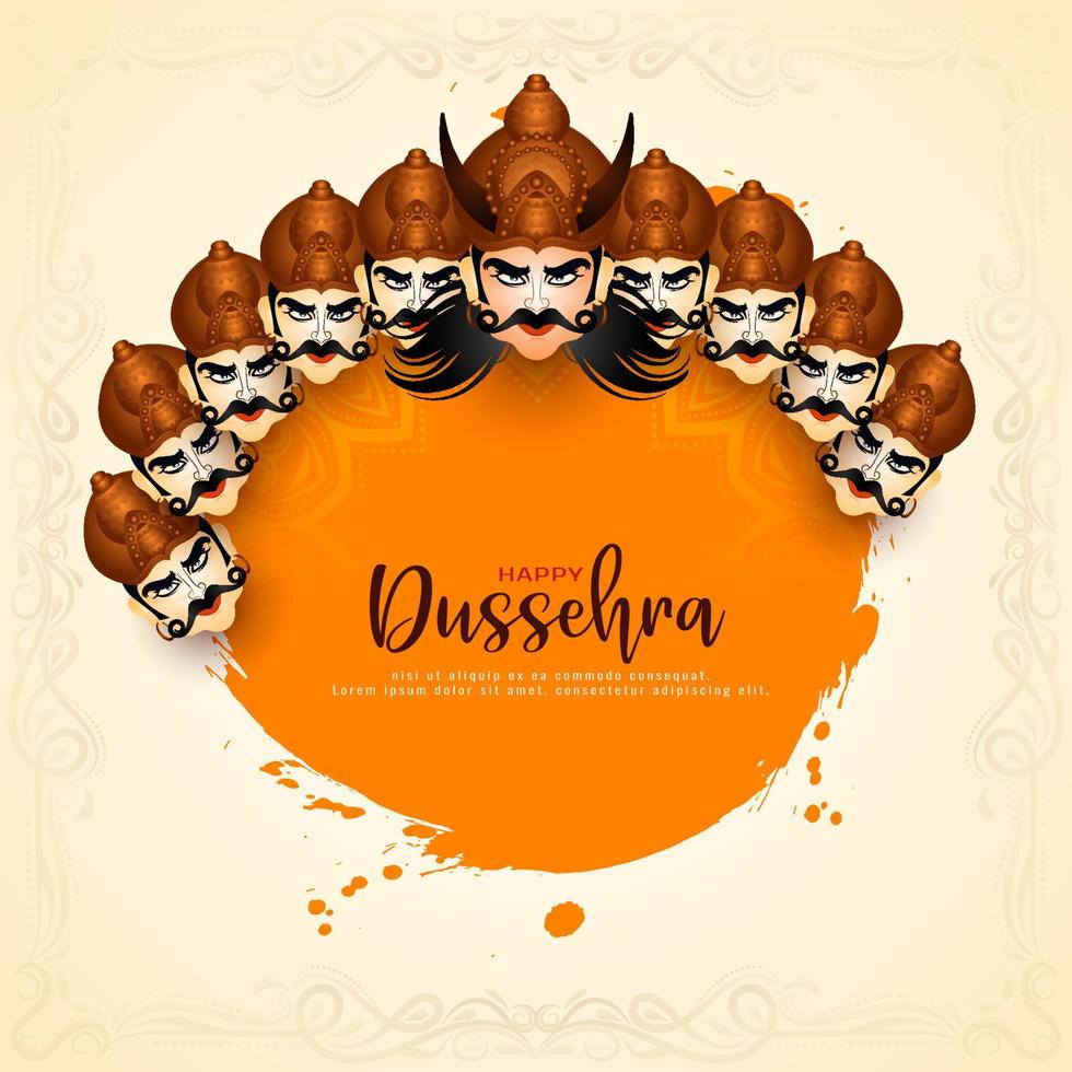 Happy Dussehra traditional cultural festival background design vector