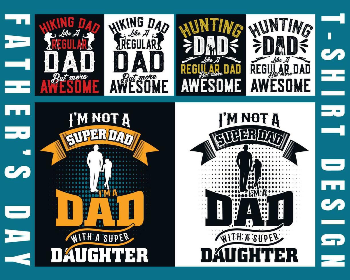 feliz día del padre diseño de camisetas para hijo e hijas en ilustración. eps-10. vector