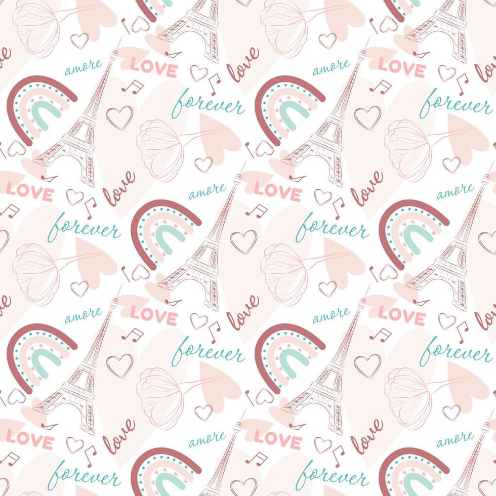 romantic seamless pattern vector