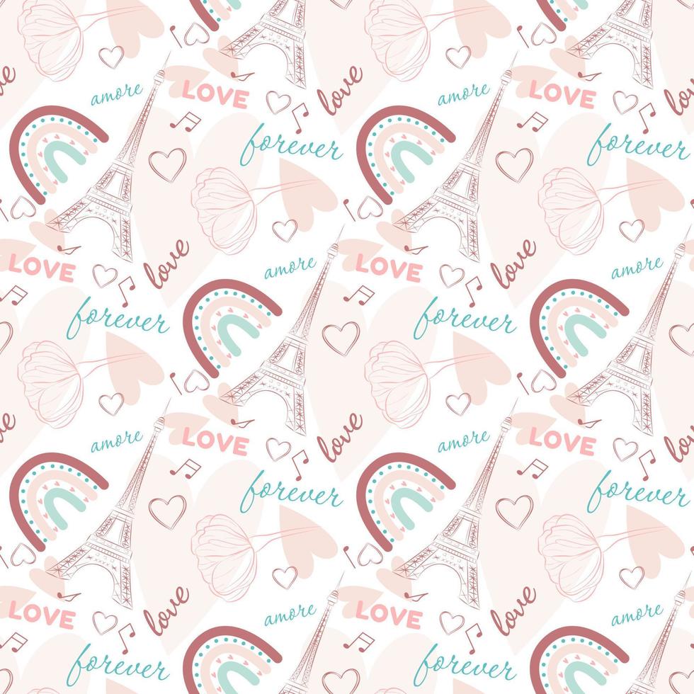 romantic seamless pattern vector