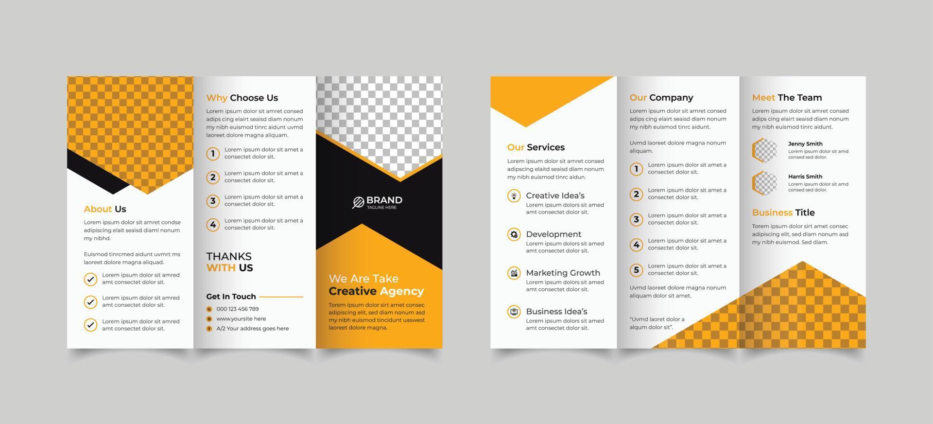 Corporate trifold brochure template design vector