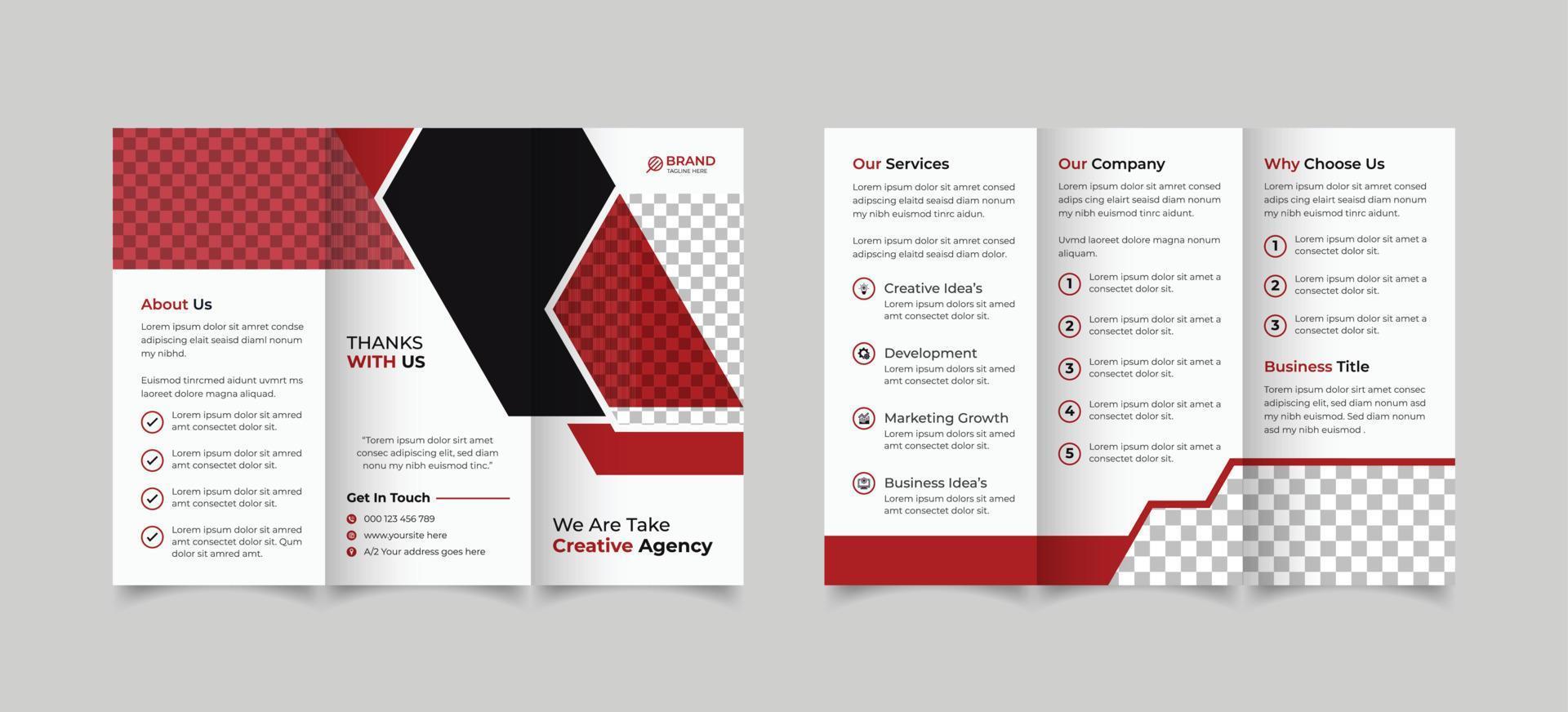 Corporate trifold brochure template design vector