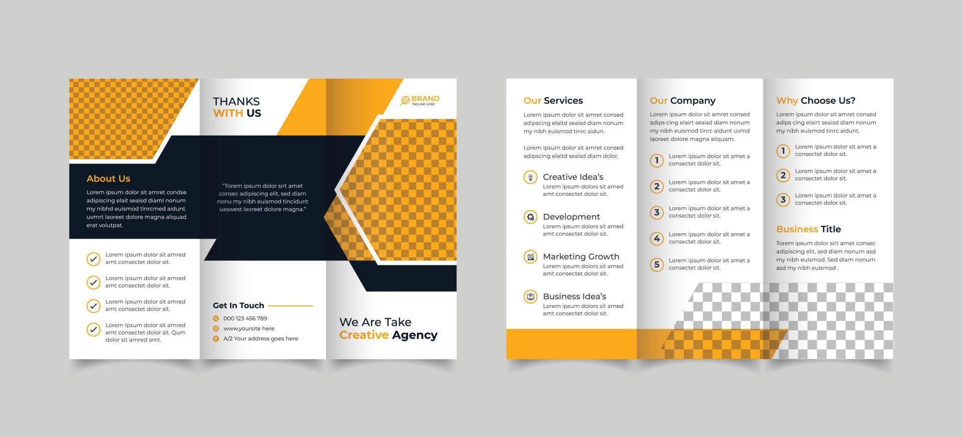 Corporate trifold brochure template design vector