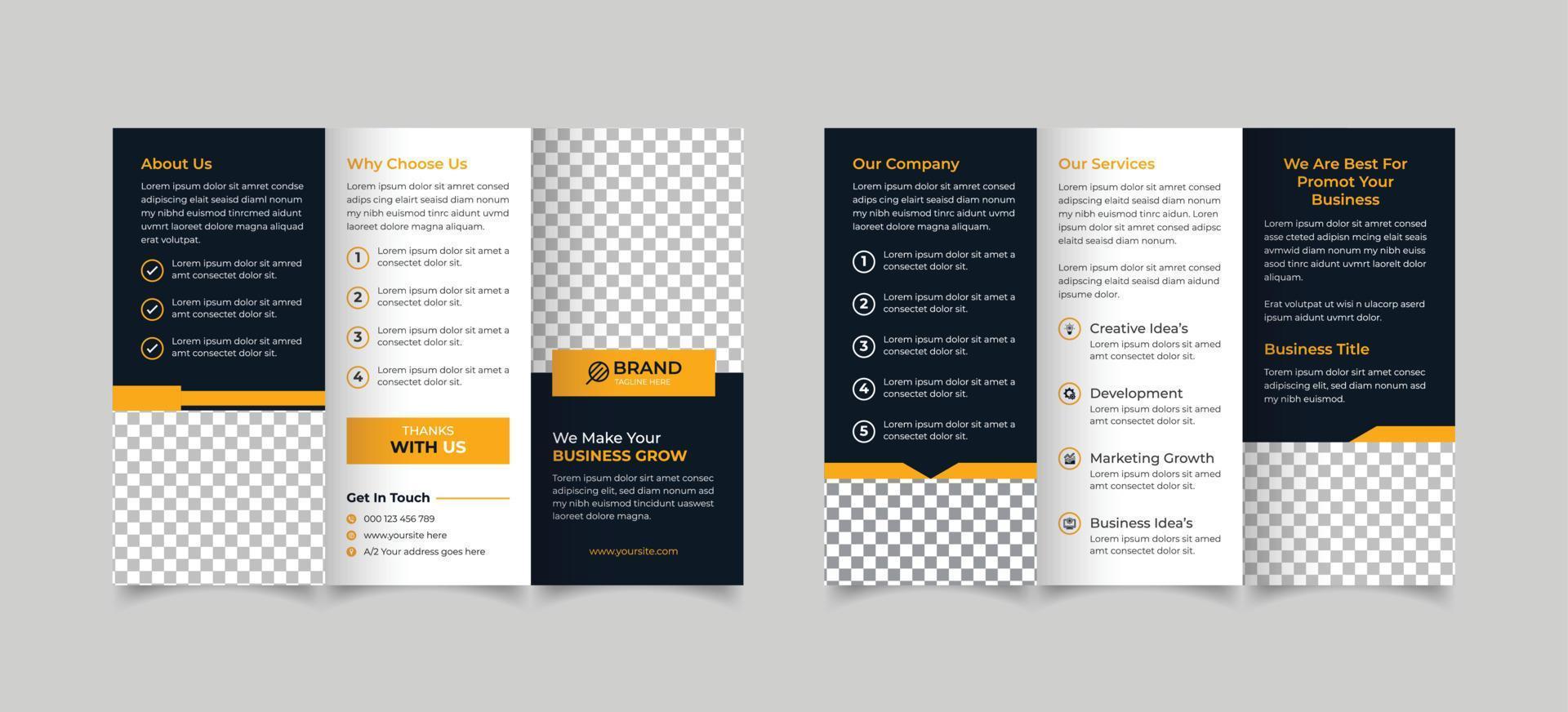 Corporate trifold brochure template design vector