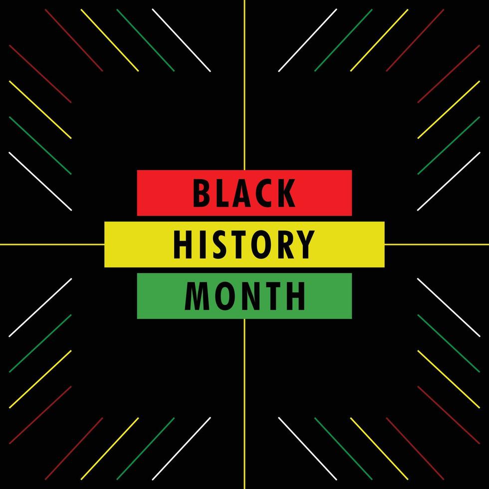 mes de la historia negra una historia notable de la historia afroamericana que se celebra anualmente estados unidos de américa y canadá en febrero y gran bretaña en octubre vector