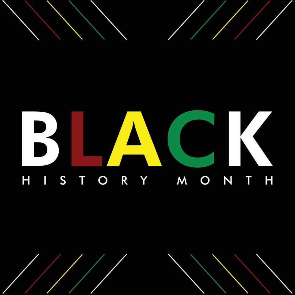 mes de la historia negra una historia notable de la historia afroamericana que se celebra anualmente estados unidos de américa y canadá en febrero y gran bretaña en octubre vector