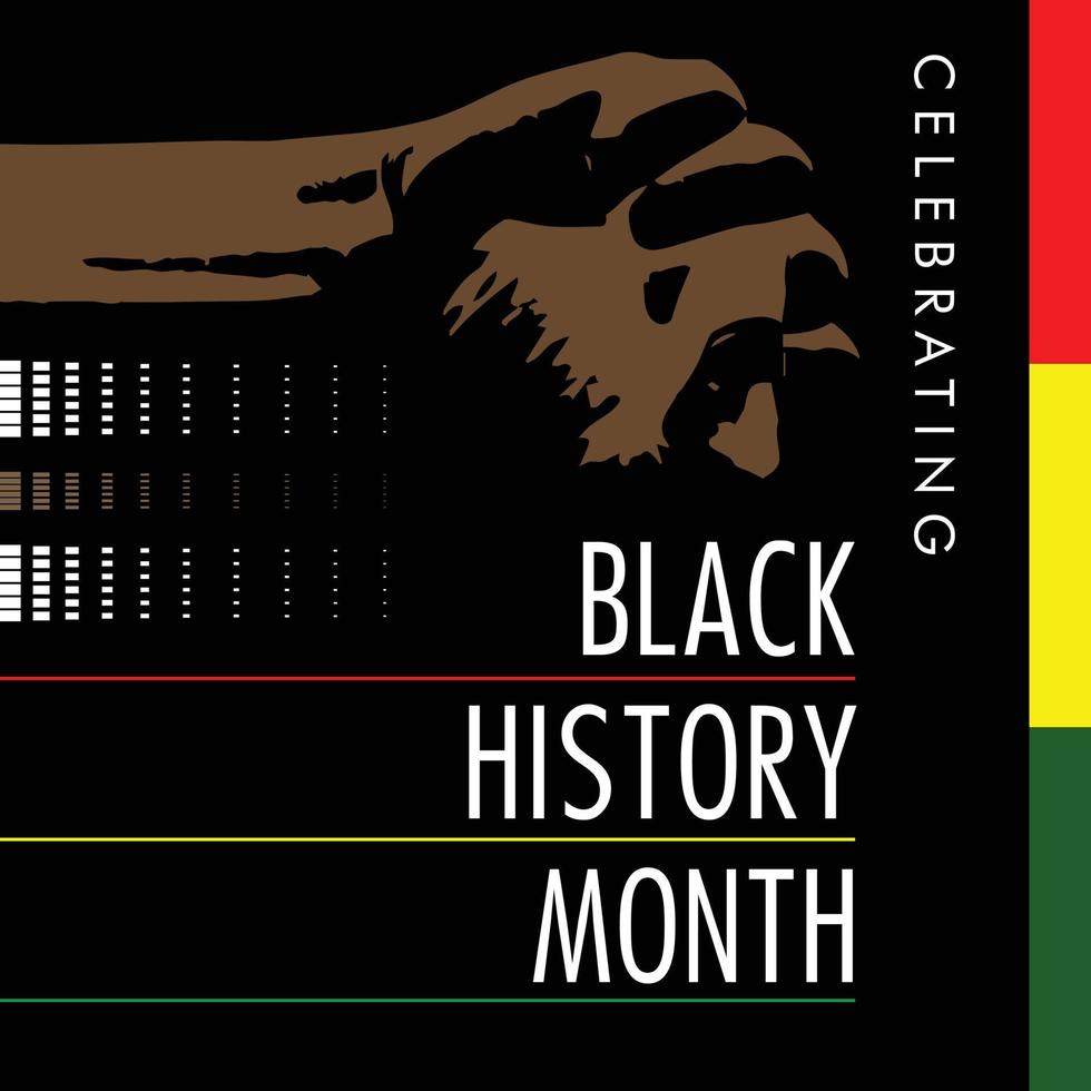 mes de la historia negra una historia notable de la historia afroamericana que se celebra anualmente estados unidos de américa y canadá en febrero y gran bretaña en octubre vector