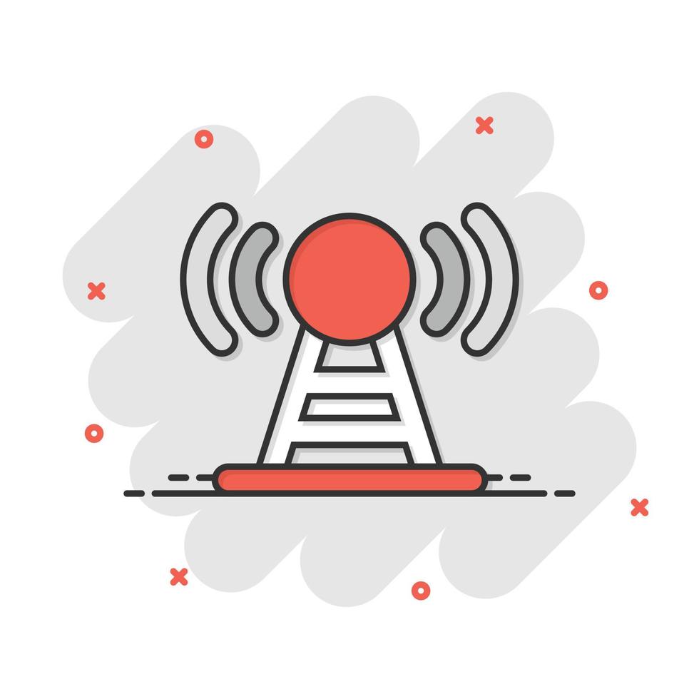 icono de torre de antena en estilo plano. Ilustración de vector de difusión sobre fondo blanco aislado. concepto de negocio wifi.