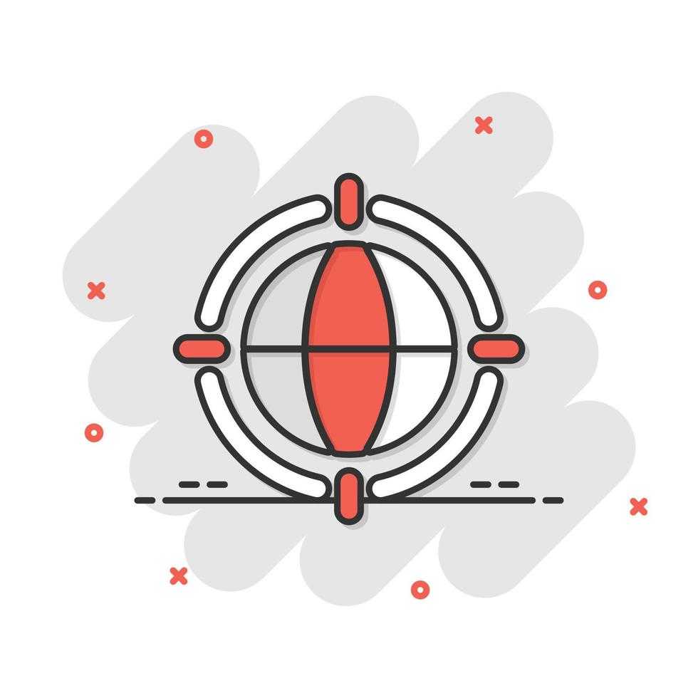 Earth planet icon in comic style. Globe geographic cartoon vector illustration on white isolated background. Global communication splash effect business concept.