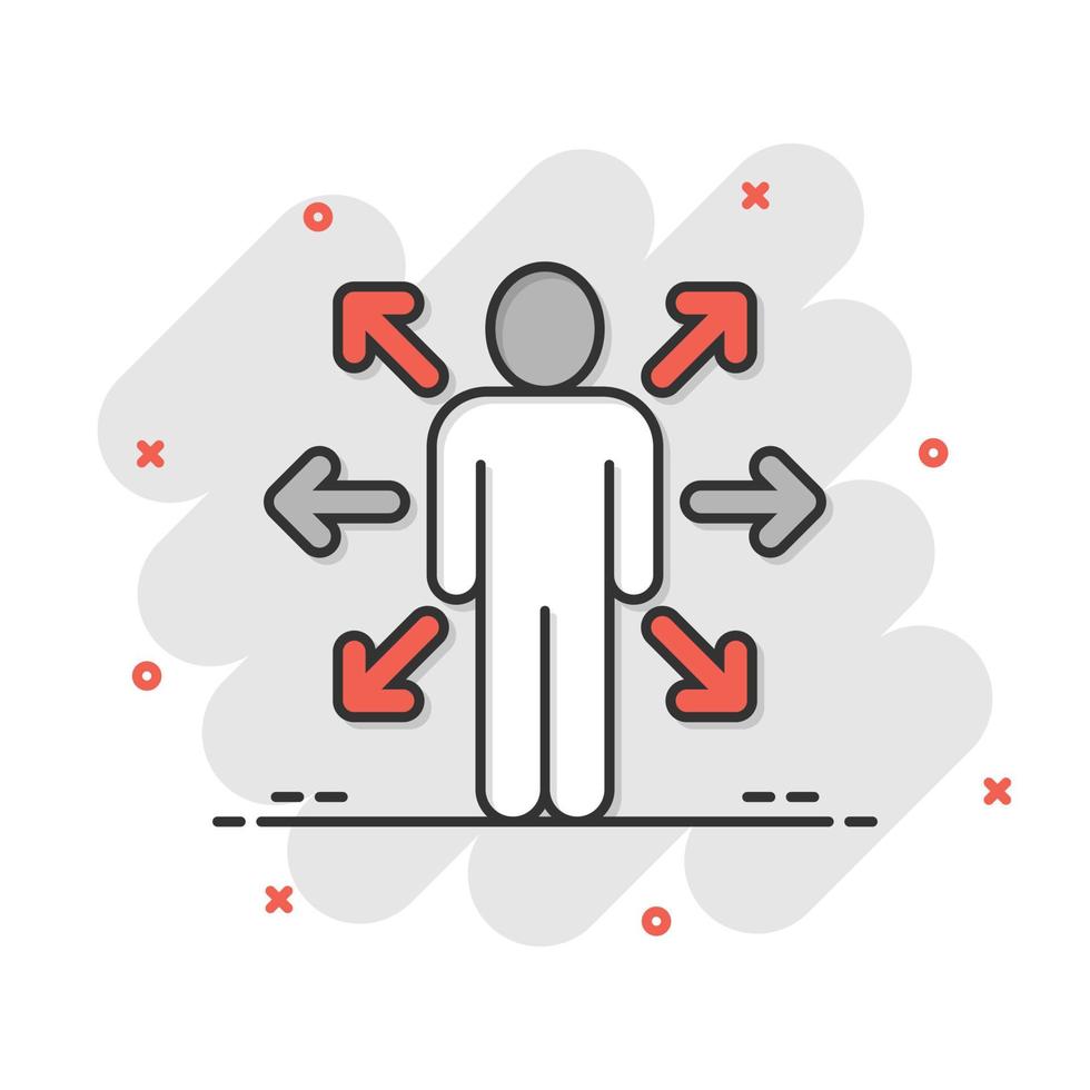Mind awareness icon in comic style. Idea human cartoon vector illustration on white isolated background. Customer brain splash effect business concept.