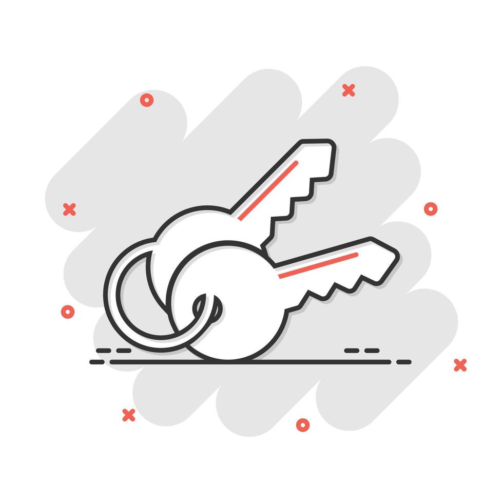 Key icon in flat style. Password vector illustration on white isolated background. Access business concept.