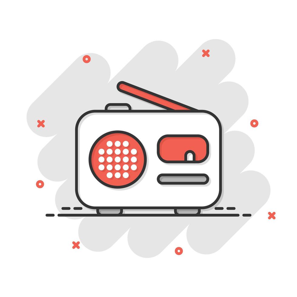 Radio icon in flat style. Fm broadcast vector illustration on white isolated background. Radiocast business concept.