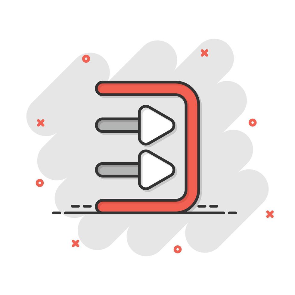 Login icon in flat style. Arrow access vector illustration on white isolated background. Door entry business concept.