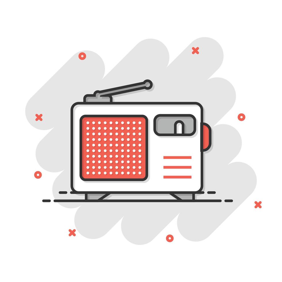 Radio icon in flat style. Fm broadcast vector illustration on white isolated background. Radiocast business concept.