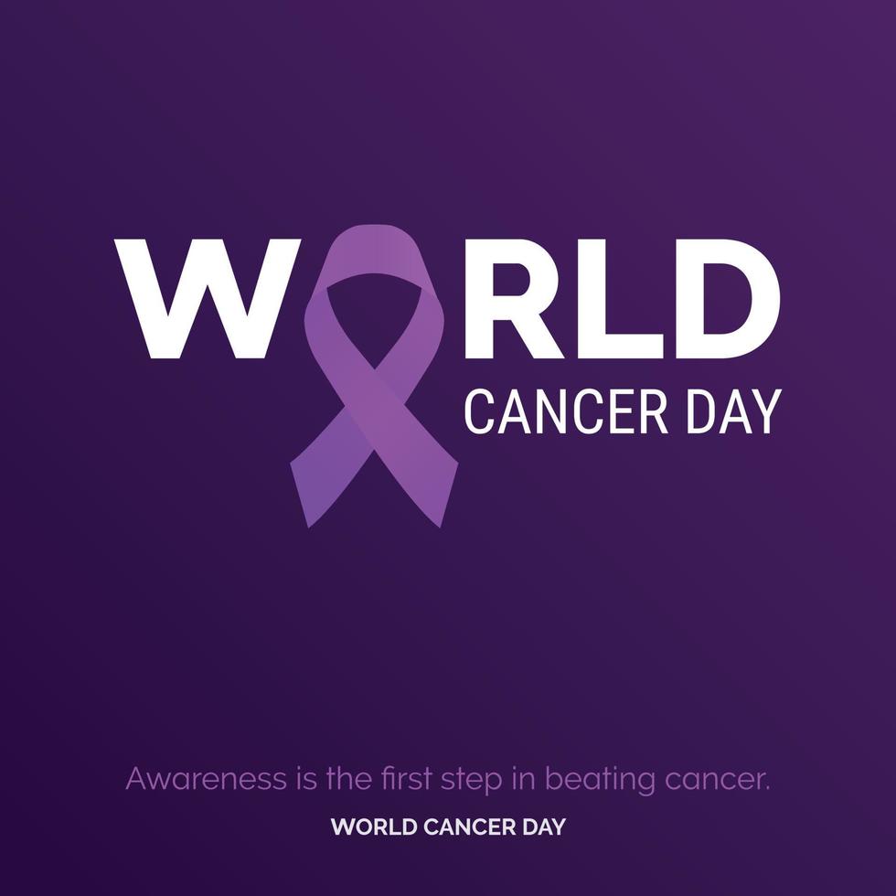 la concientización es el primer paso para vencer al cáncer - día mundial contra el cáncer vector
