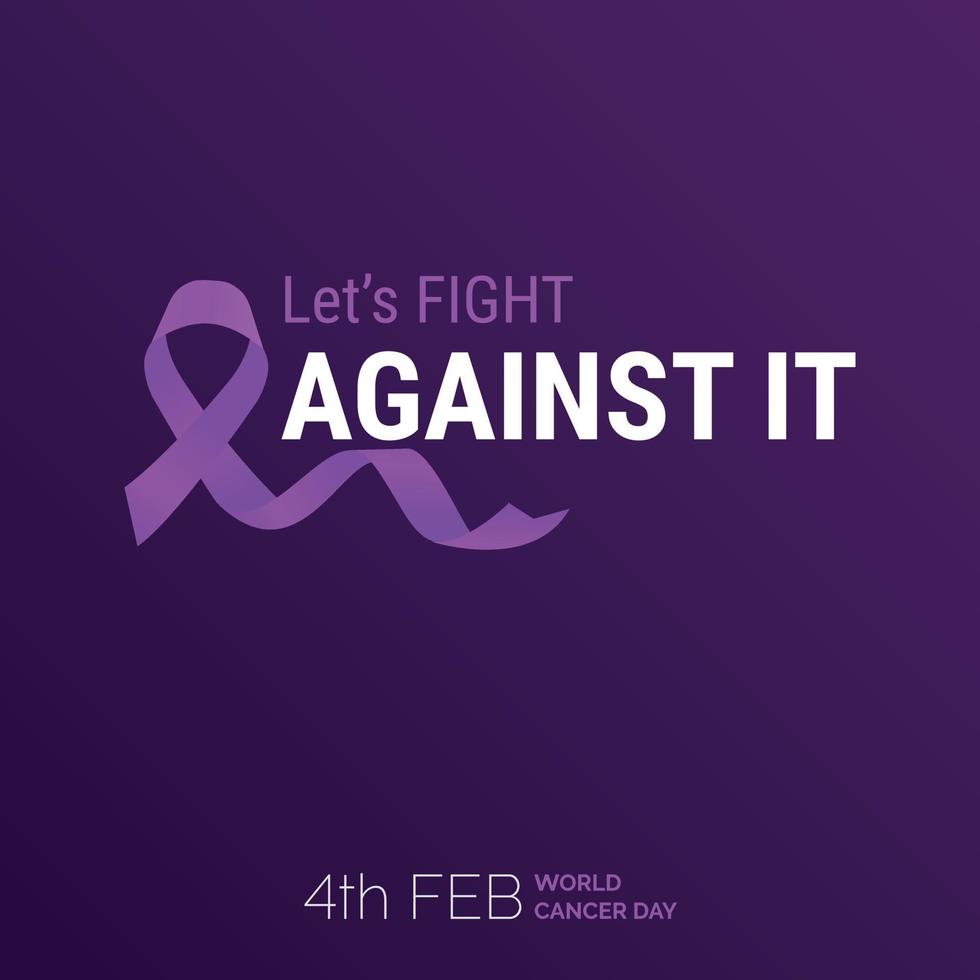 luchemos contra la tipografía de la cinta. 4 de febrero día mundial contra el cáncer vector