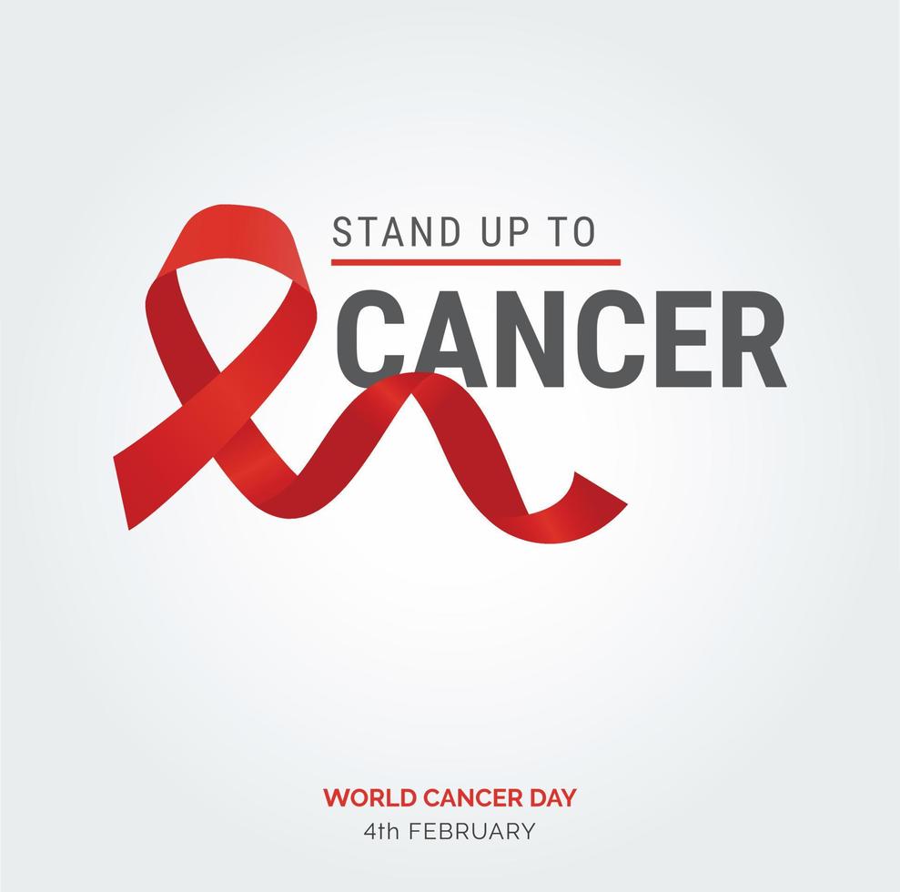hacer frente a la tipografía de cinta de cáncer. 4 de febrero dia mundial contra el cancer vector