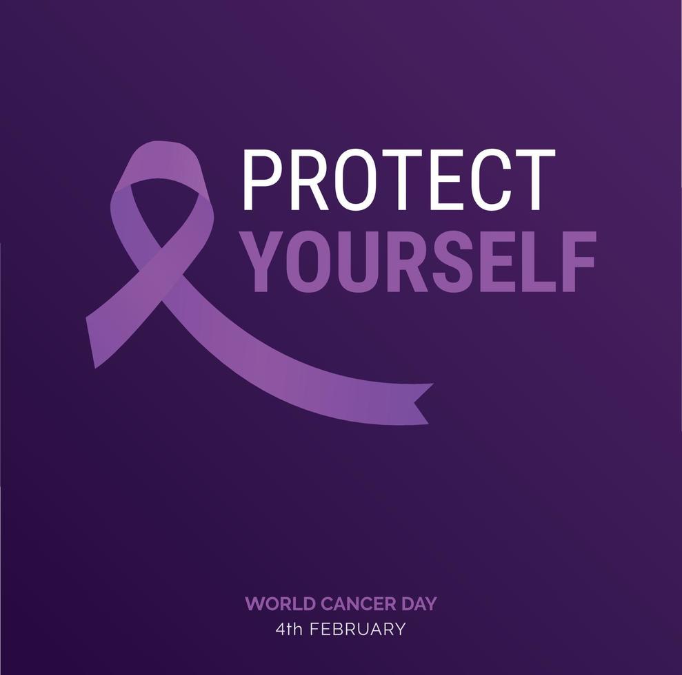 proteja su propia tipografía de cinta. 4 de febrero dia mundial contra el cancer vector