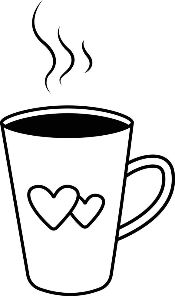 Coffee. A mug of coffee. Hot drink.Vector illustration of a cup of coffee or tea. A good illustration. Vector on a white background. Americano, cappuccino, latte, espresso, mocha.