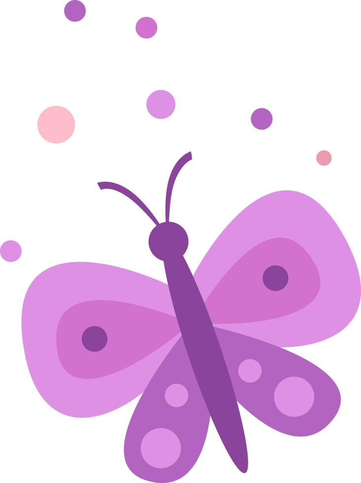 ilustración brillante de una mariposa morada sobre un fondo blanco, ilustración vectorial, idea de logotipo, páginas para colorear, revistas, impresión en ropa, publicidad, marketing. hermosa ilustración de mariposa. vector