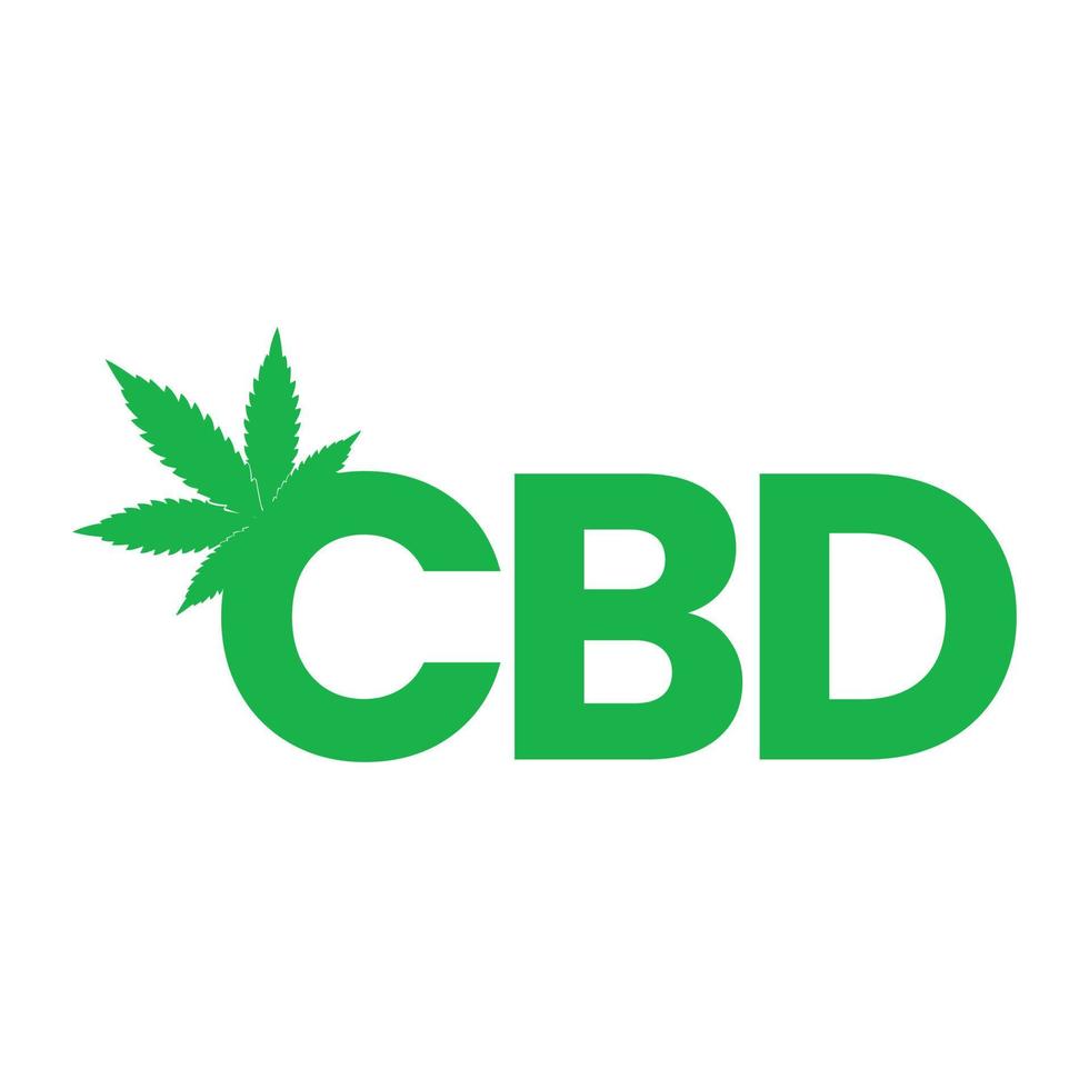 CBD Oil or Cannabidiol Lettermark Logo for CBD Hemp Oil Label Design or Box Design Template vector