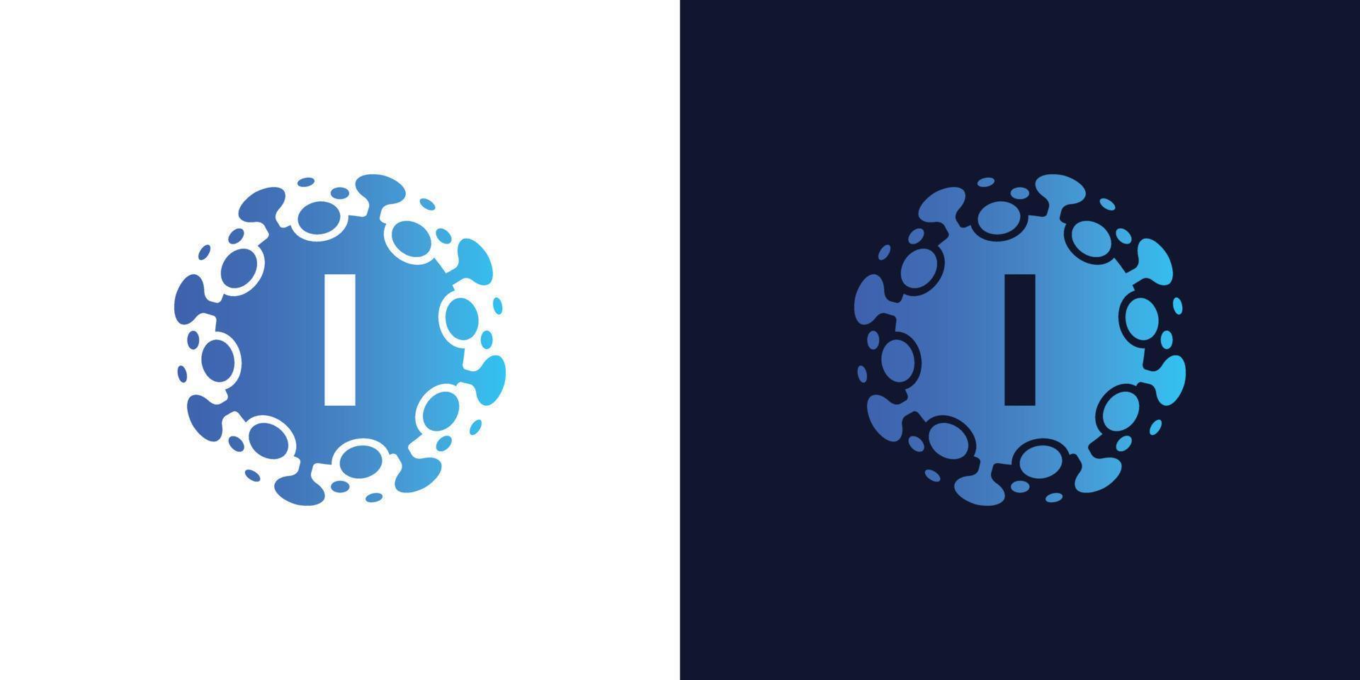 molecule initial Letter G Logo design , Lab Logo Design Element , Design Vector with Dots