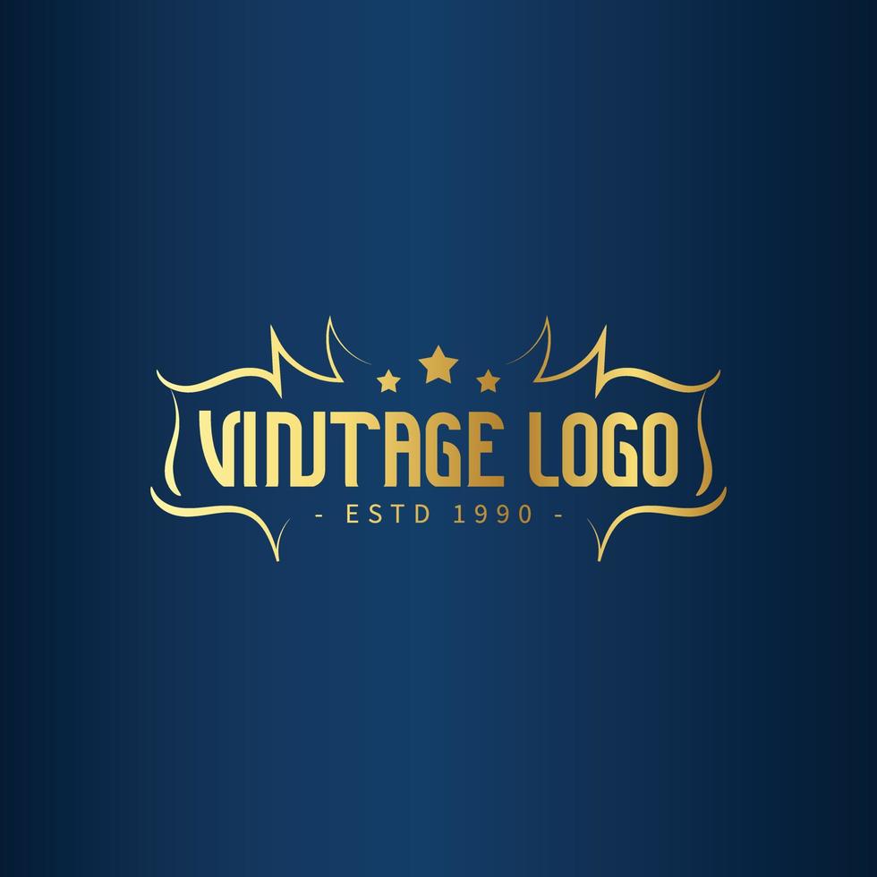 free Vintage frame logo with gold color. Antique label. Suitable for studio, barber shop, label, brewing, salon, shop, signage. vector