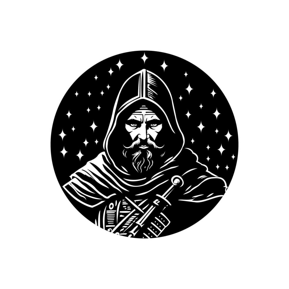 ilustración del logotipo de bruja vector