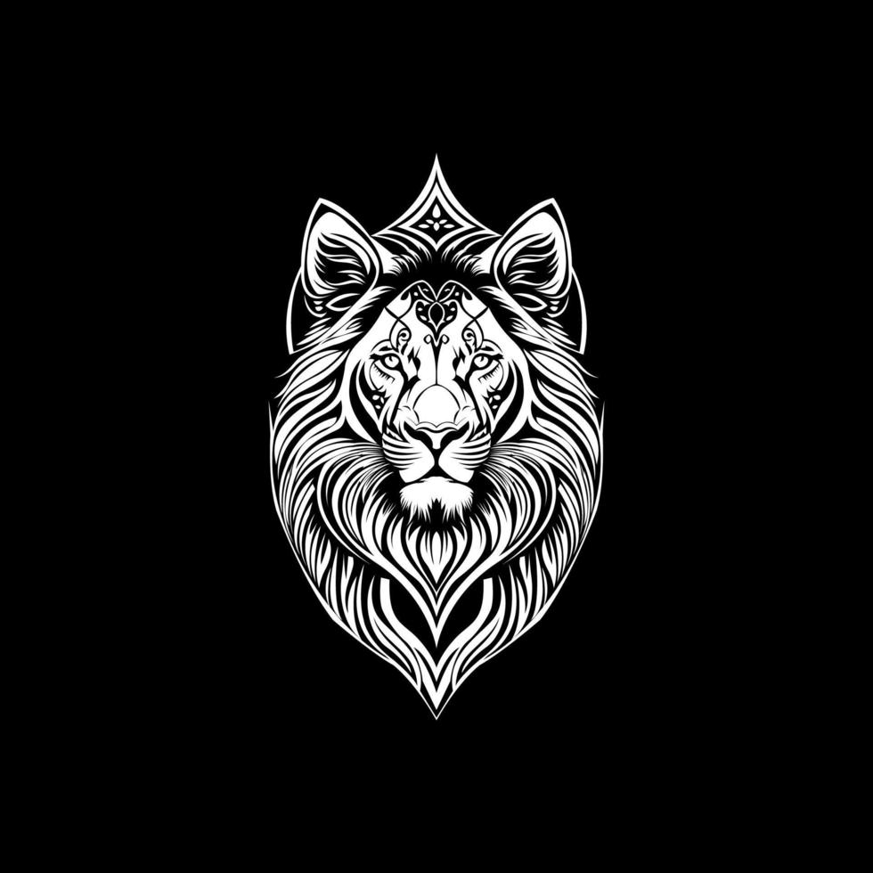 illustration of a lion face vector