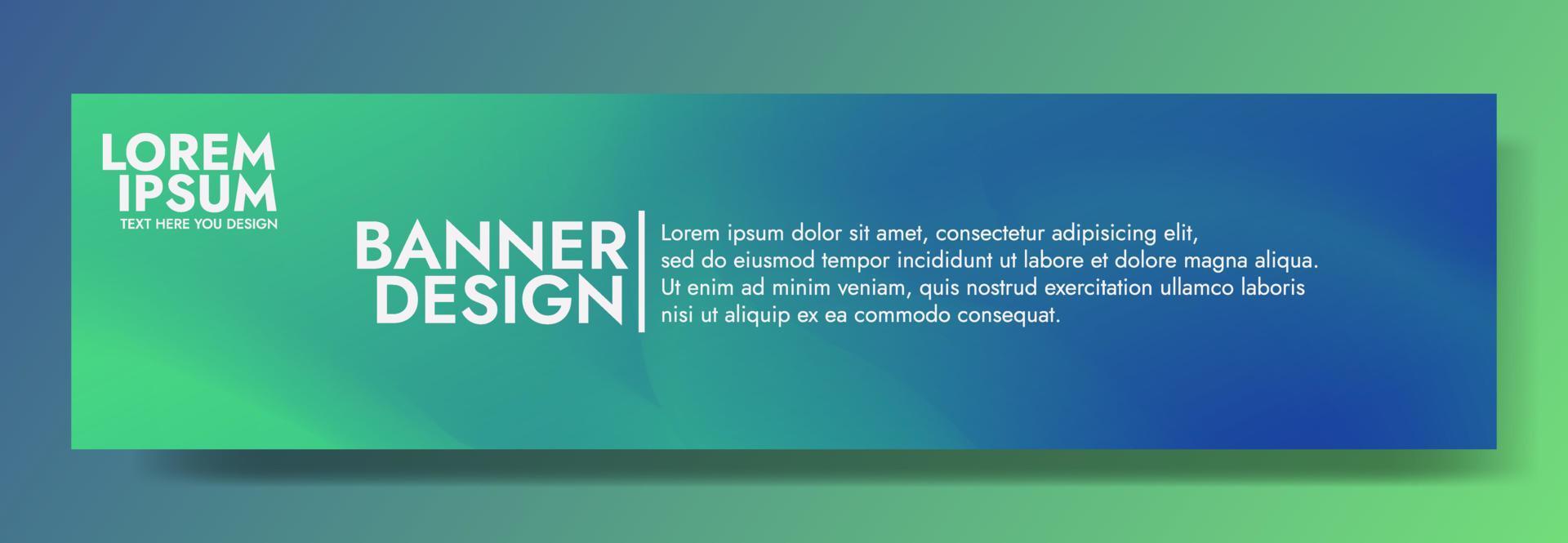 plantilla de banner de desenfoque de degradado azul verde. vector