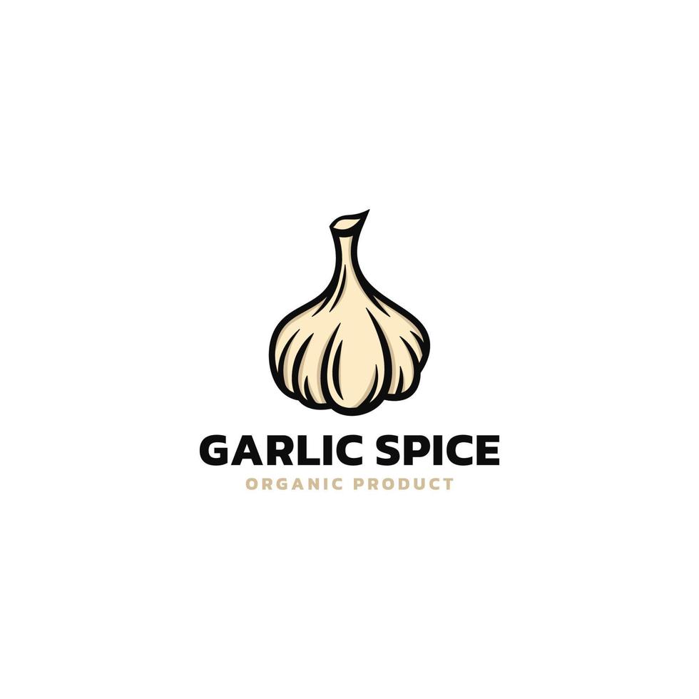 Hand drawn garlic spice logo icon vector illustration design template