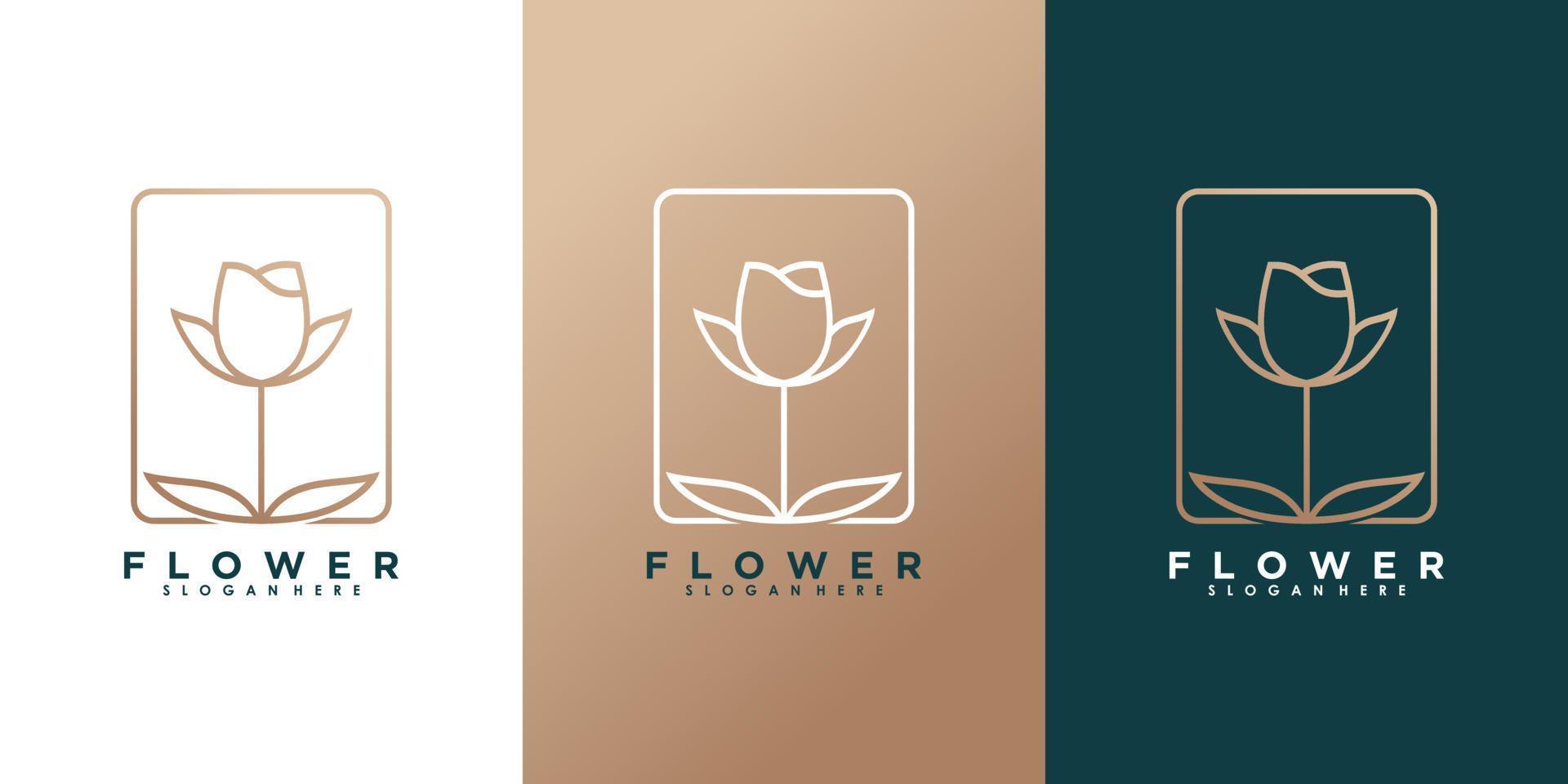 diseño de logotipo de flor de belleza con plantilla vector